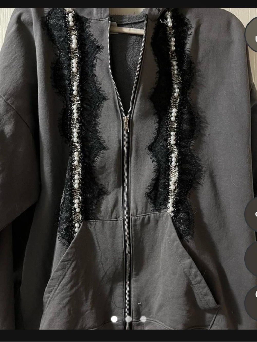 Embellished Black Zip-Front Women's Jacket